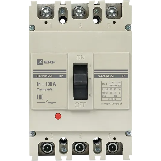Автоматический выключатель EKF mccb99-250-100m - фото 2