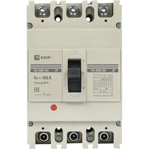 Автоматический выключатель EKF mccb99-250-160m - фото 2