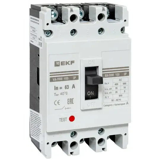 Автоматический выключатель EKF mccb99-100-63m - фото 2