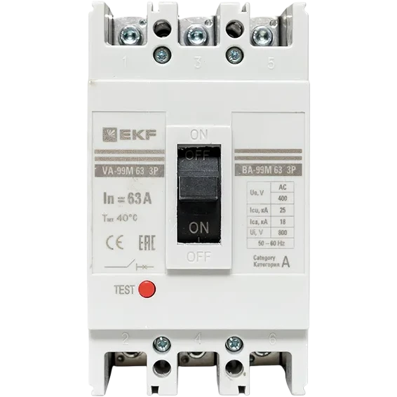 Автоматический выключатель EKF mccb99-63-63m - фото 2