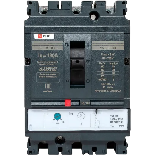 Автоматический выключатель EKF mccb99C-160-160 - фото 2