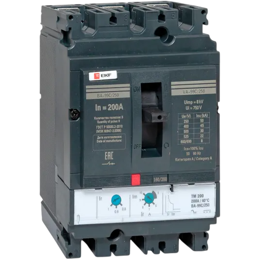 Автоматический выключатель EKF mccb99C-250-200