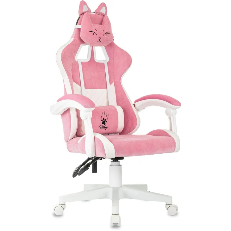 Игровое кресло Бюрократ Knight Kitty Pink/White - KNIGHT KITTY W PINK