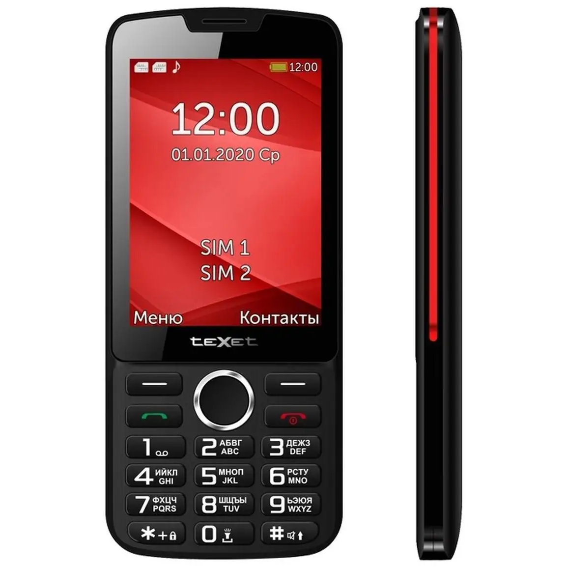 Телефон Texet TM-308 Black/Red