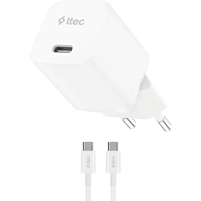 Сетевое зарядное устройство ttec SmartCharger Pro GAN 30W PD White - 2SCG30CB