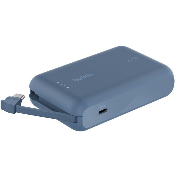 Внешний аккумулятор Belkin BoostCharge Power Bank 10K with Integrated Cable Blue