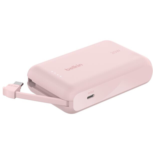 Внешний аккумулятор Belkin BoostCharge Power Bank 10K with Integrated Cable Pink