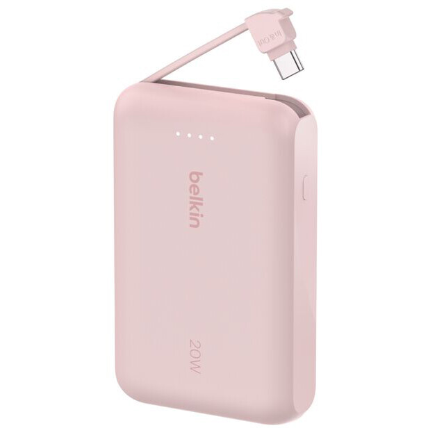 Внешний аккумулятор Belkin BoostCharge Power Bank 10K with Integrated Cable Pink - BPB021hqPK - фото 2