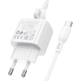 Сетевое зарядное устройство Borofone BAS42A Potential White + Type-C Cable (6941991113802)