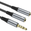 Разветвитель 3.5 Jack (M) - 2x 3.5 Jack (F), 0.25м, HOCO UPA21 Black - 6931474766809