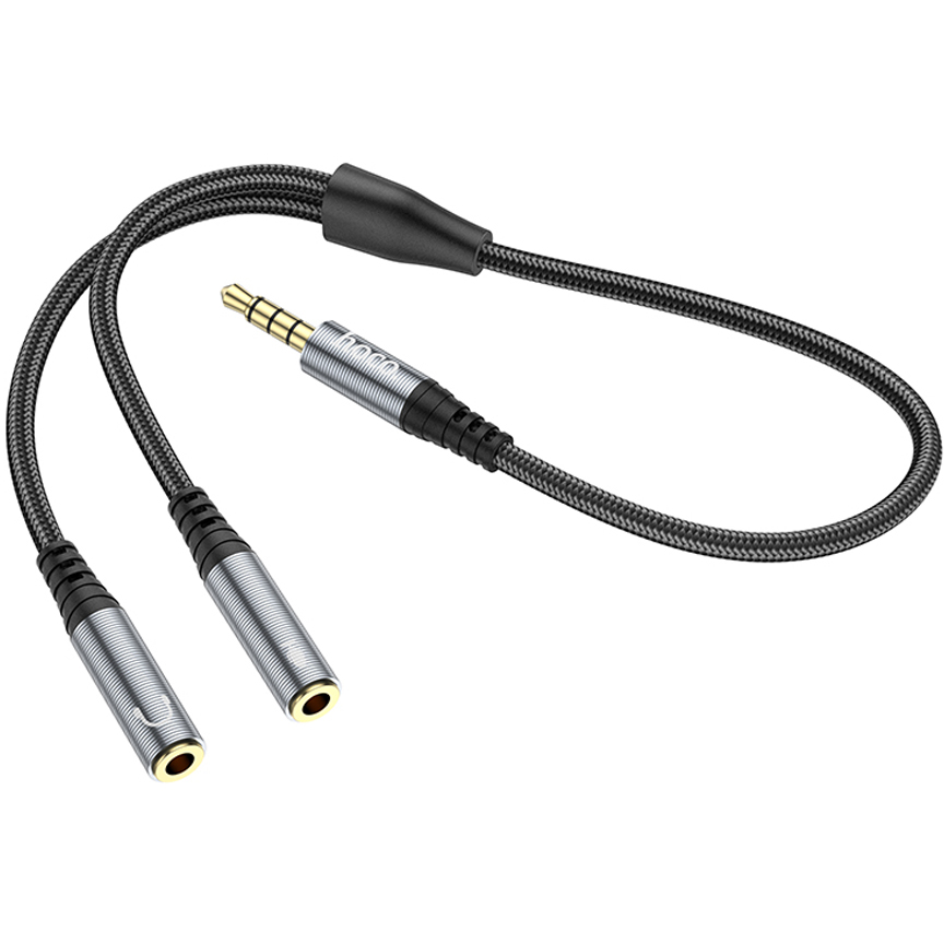 Разветвитель 3.5 Jack (M) - 2x 3.5 Jack (F), 0.25м, HOCO UPA21 Black - 6931474766809 - фото 3