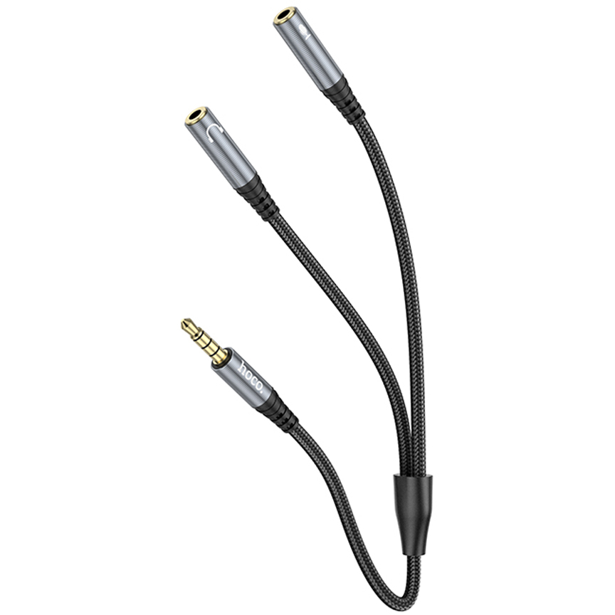 Разветвитель 3.5 Jack (M) - 2x 3.5 Jack (F), 0.25м, HOCO UPA21 Black - 6931474766809 - фото 4