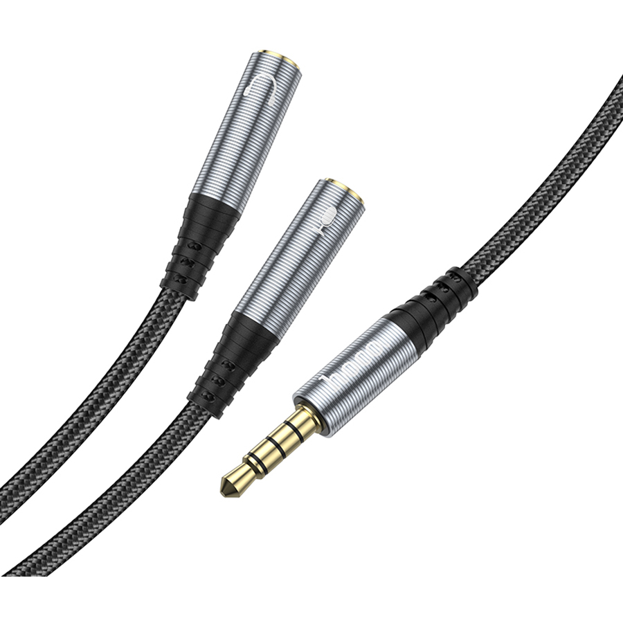 Разветвитель 3.5 Jack (M) - 2x 3.5 Jack (F), 0.25м, HOCO UPA21 Black - 6931474766809 - фото 5