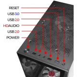 ..... Корпус Ginzzu CL305 Black, Вмятина на боковой крышке, следы установки.