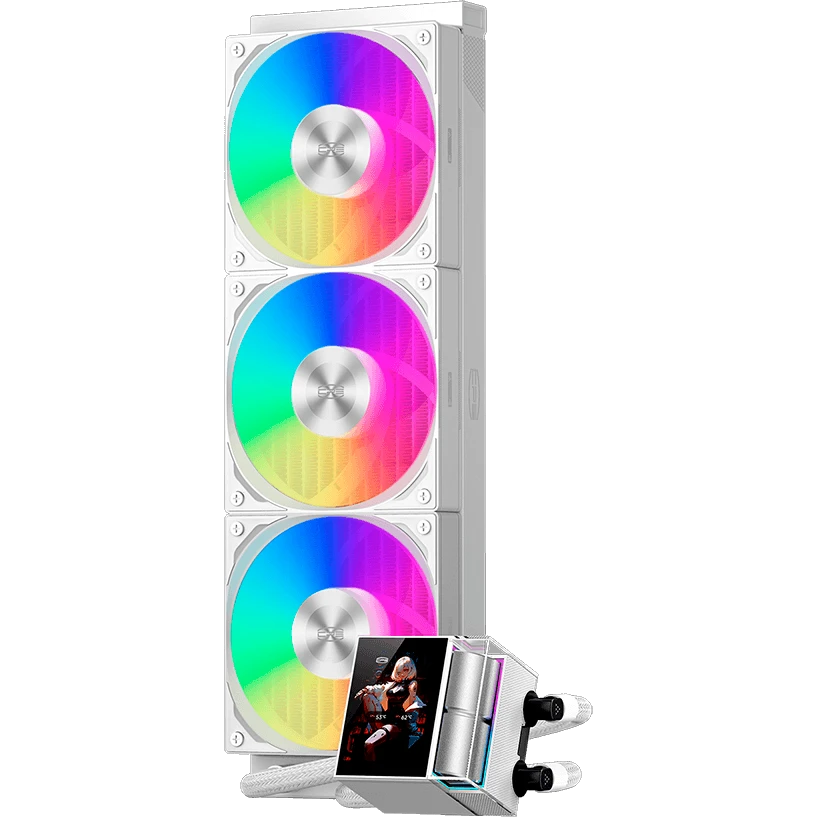 Система жидкостного охлаждения PCcooler DS360 Display ARGB White - DS360-WHAWXY-GL