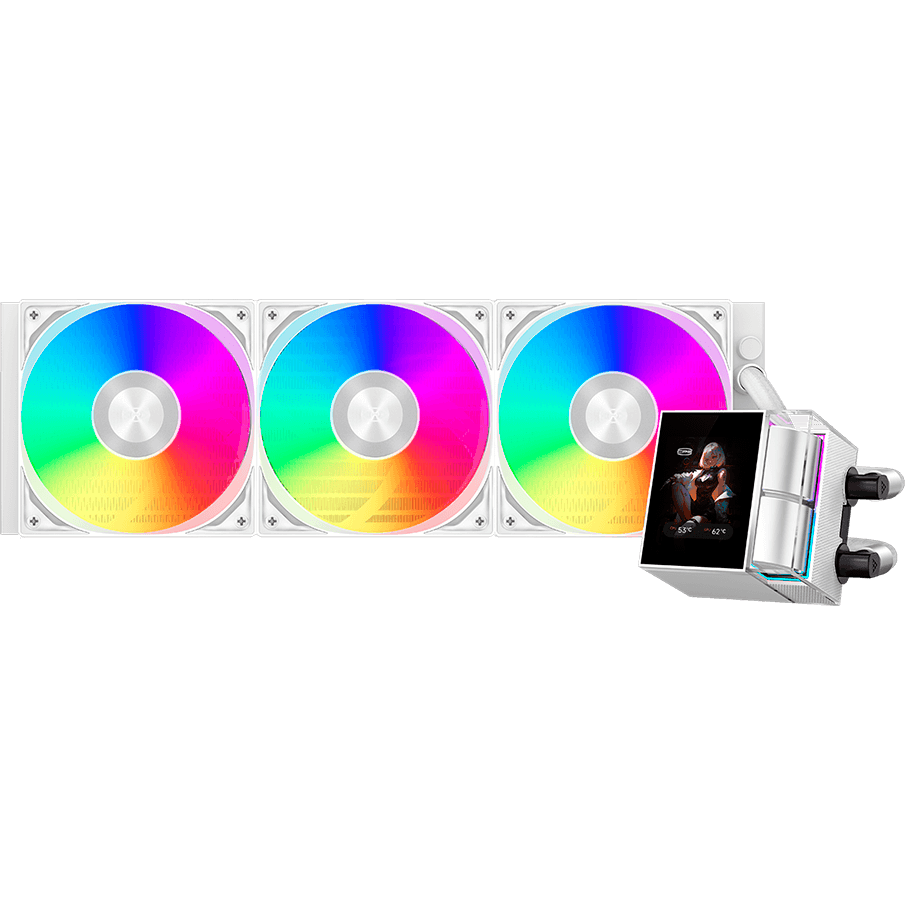 Система жидкостного охлаждения PCcooler DS360 Display ARGB White - DS360-WHAWXY-GL - фото 2