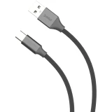 Кабель USB - USB Type-C, 1м, PERO DC-02 Black (PRDC-02TC1MB)