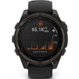 Умные часы Garmin Fenix 8 47mm Carbon grey DLC titanium with Black/pebble grey silicone band (010-02906-11)