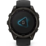 Умные часы Garmin Fenix 8 47mm Carbon grey DLC titanium with Black/pebble grey silicone band (010-02906-11)