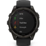 Умные часы Garmin Fenix 8 47mm Carbon grey DLC titanium with Black/pebble grey silicone band (010-02906-11)