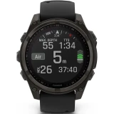 Умные часы Garmin Fenix 8 47mm Carbon grey DLC titanium with Black/pebble grey silicone band (010-02906-11)