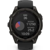Умные часы Garmin Fenix 8 47mm Carbon grey DLC titanium with Black/pebble grey silicone band (010-02906-11)