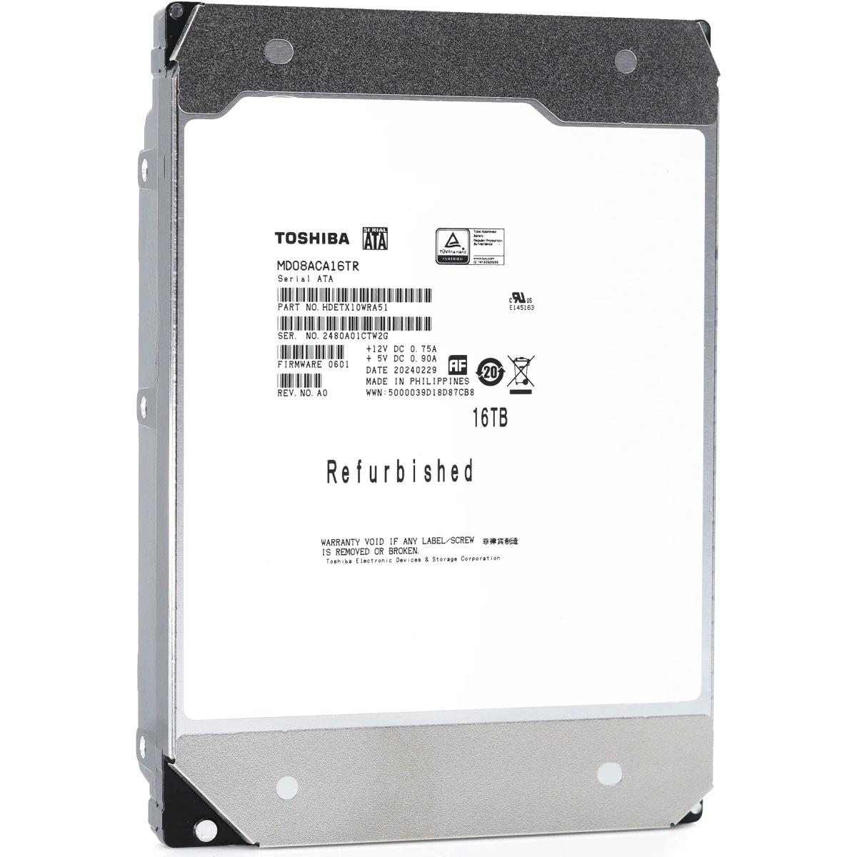Жёсткий диск 16TB SATA-III Toshiba MD08 (MD08ACA16TR) Factory Recertified