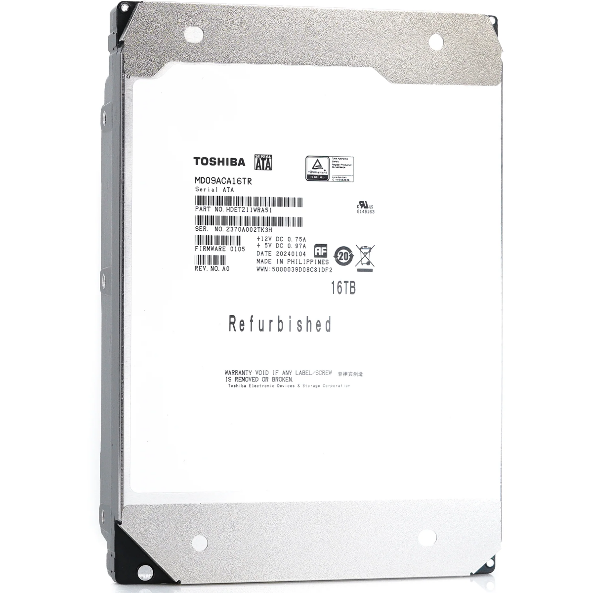 Жёсткий диск 16TB SATA-III Toshiba MD09 (MD09ACA16TR) Factory Recertified