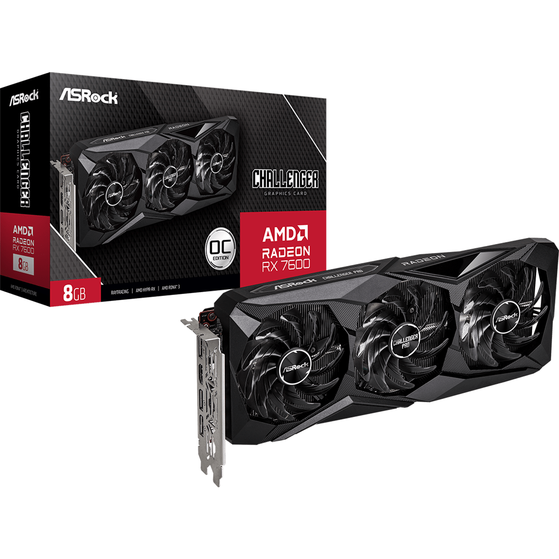 Видеокарта AMD Radeon RX 7600 ASRock Challenger Pro OC 8GB (RX7600 CLP 8GO) - фото 8