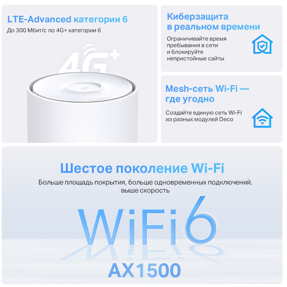 Mesh роутер TP-Link Deco X10-4G (1 шт.) - Deco X10-4G(1-pack) - фото 5
