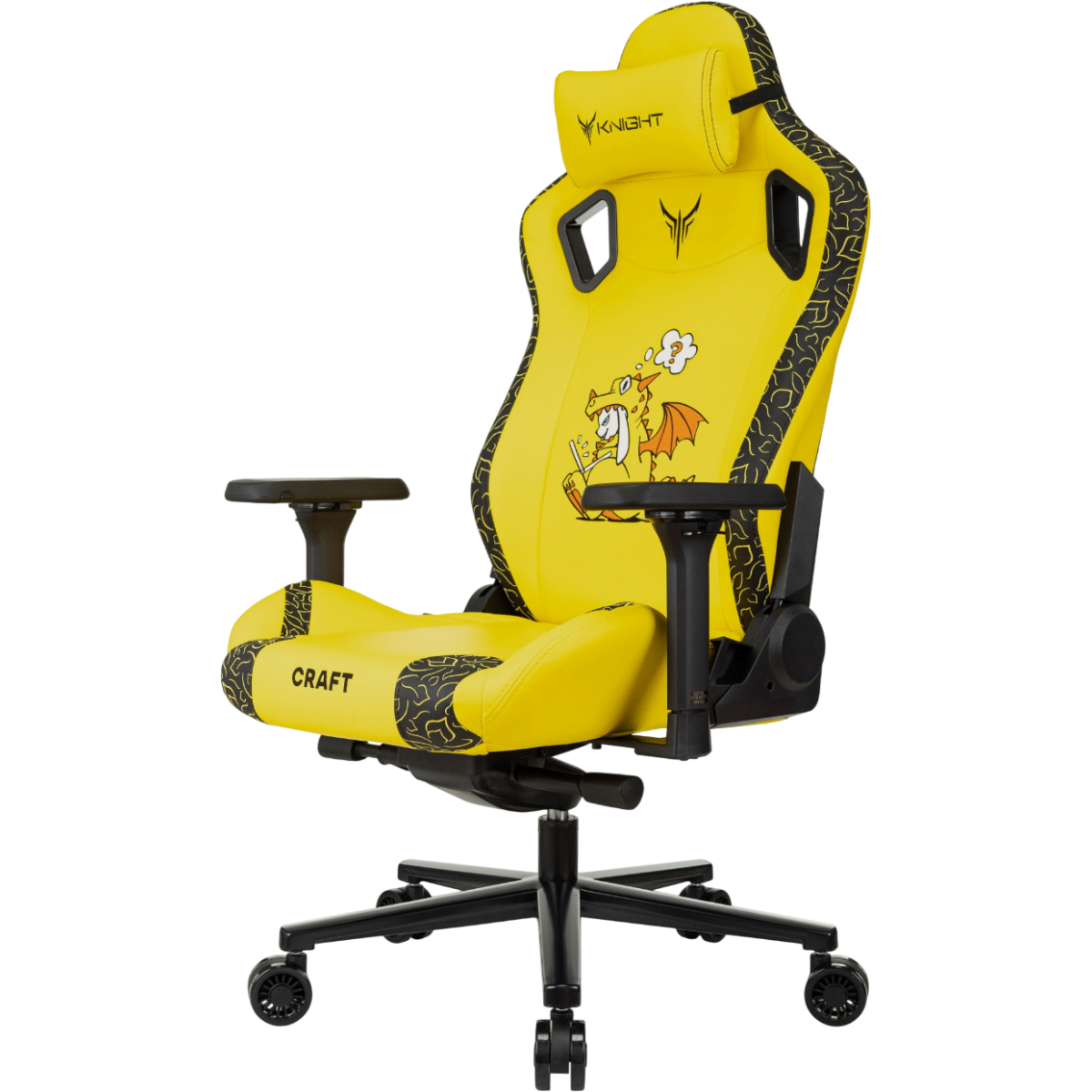 Игровое кресло Бюрократ Knight Craft Dragon Yellow - KNIGHT CRFT DRAGON Y - фото 3