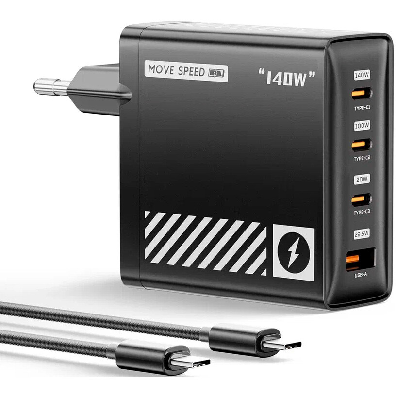 Сетевое зарядное устройство Move Speed AC140 Black