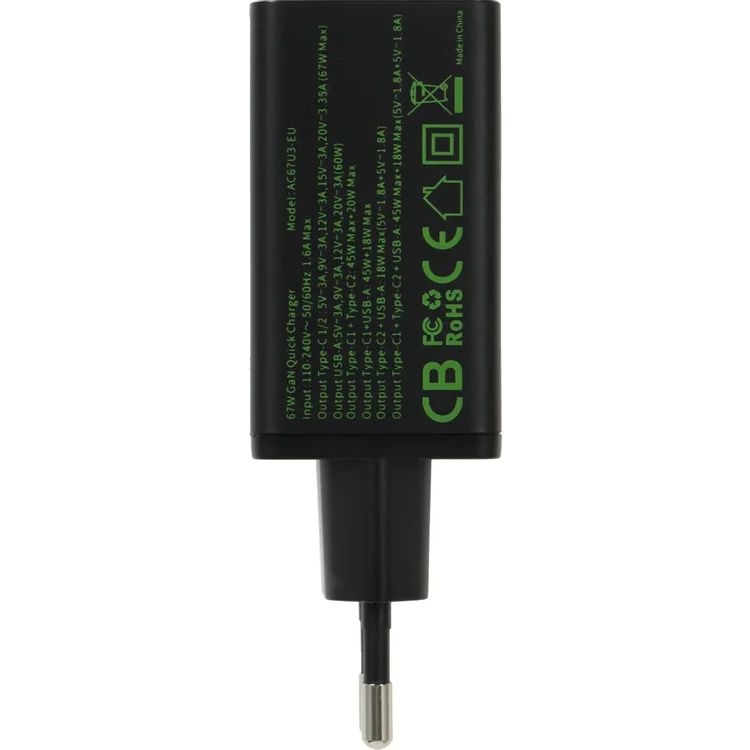 Сетевое зарядное устройство Move Speed AC67 Black - фото 3
