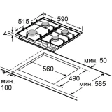 Газовая варочная панель MAUNFELD EGHG.64.63CDGR/G (КА-00022603)