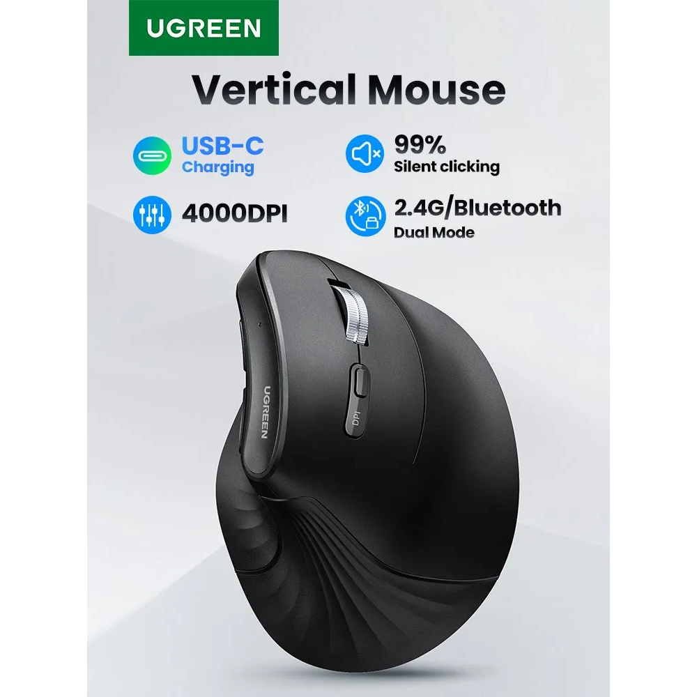 Мышь UGREEN MU008S Black (85081) - фото 2
