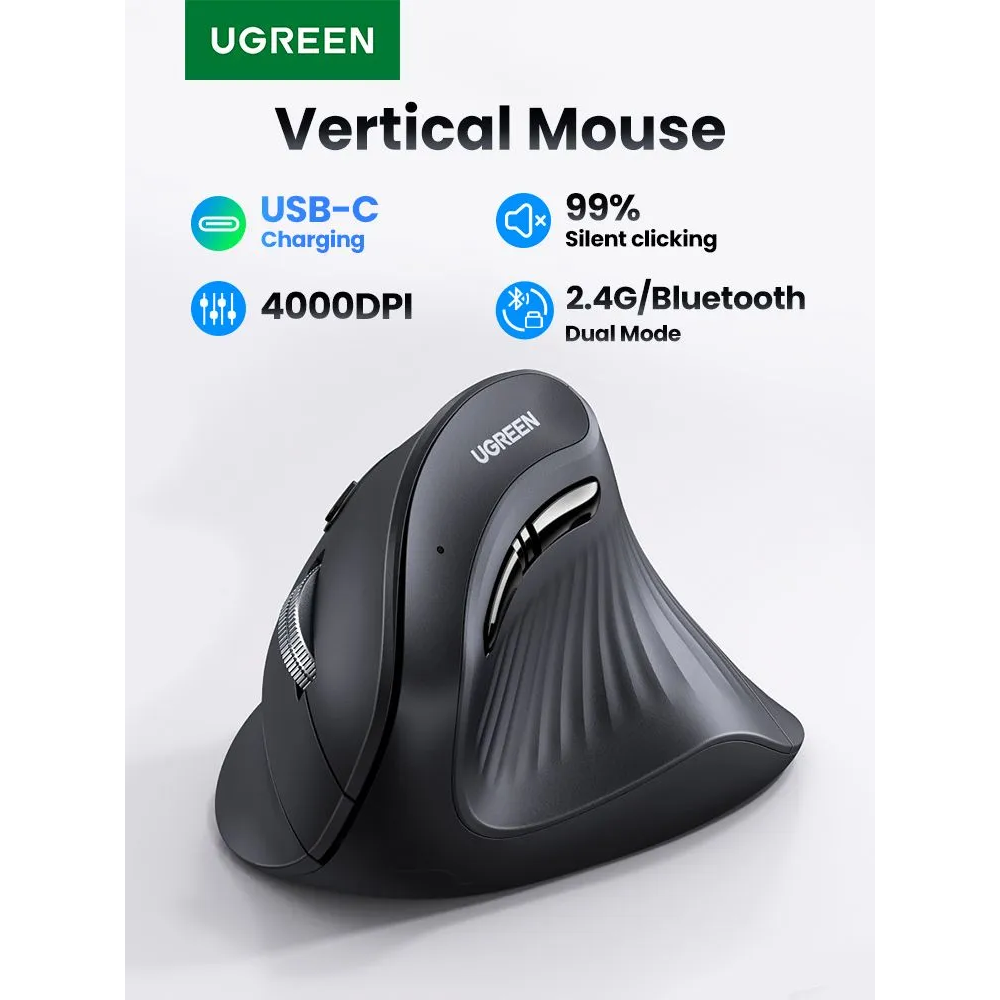 Мышь UGREEN MU008S Black (85081) - фото 4