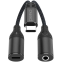 Переходник USB Type-C - 3.5 Jack/USB Type-C, 0.1м, PERO AD11 Black - фото 3