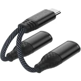 Переходник USB Type-C - 3.5 Jack/USB Type-C, 0.1м, PERO AD11 Black