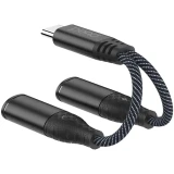 Переходник USB Type-C - 3.5 Jack/USB Type-C, 0.1м, PERO AD11 Black