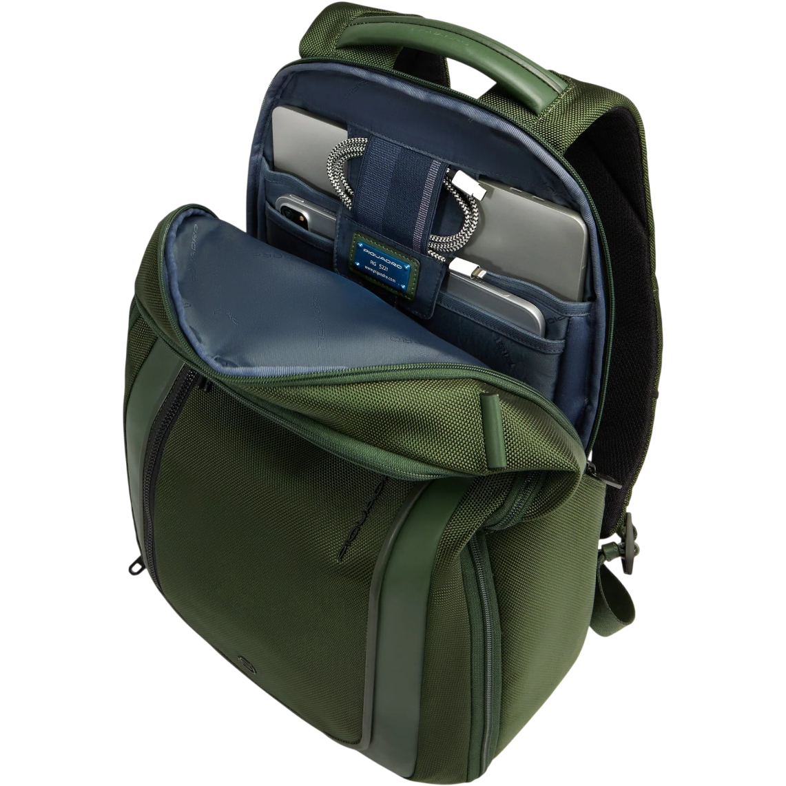 Рюкзак для ноутбука Piquadro Travel Laptop Backpack 15.6" Green (CA6928S143BM/VE) - фото 3