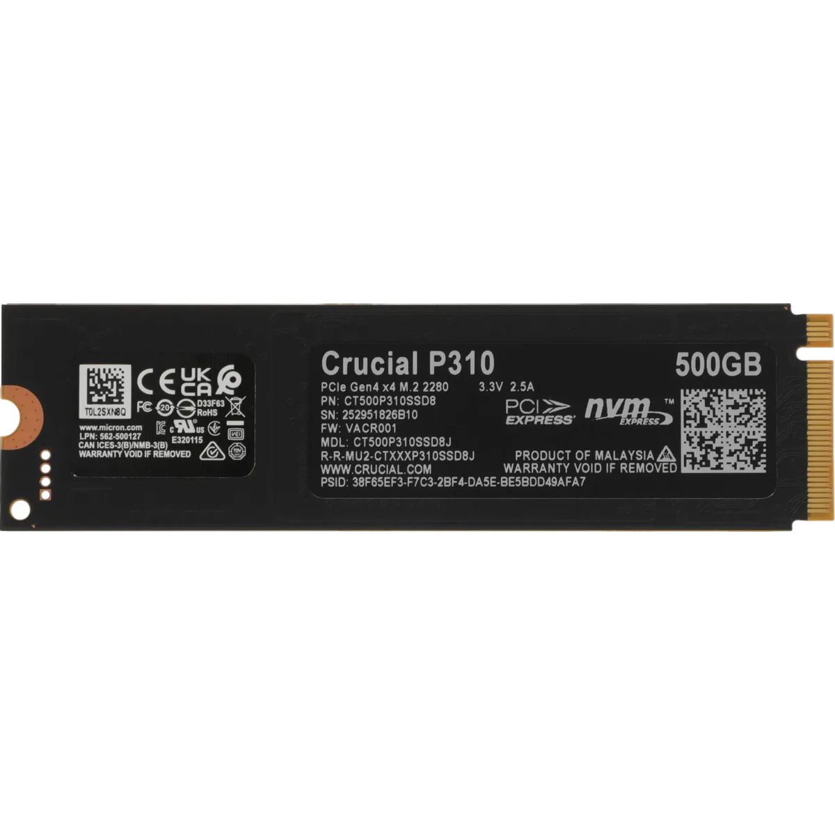 Накопитель SSD 500GB Crucial P310 (CT500P310SSD8) OEM - фото 3