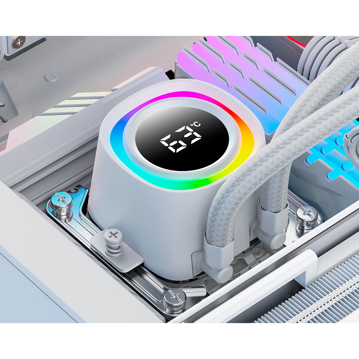 Система жидкостного охлаждения ID-COOLING FX240 TD WHITE - фото 11