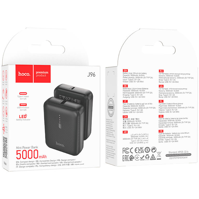 Внешний аккумулятор HOCO J96 Strider Black - 781338 - фото 4