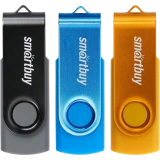 USB Flash накопитель 8GB SmartBuy Twist Black/Blue/Yellow (3 шт.) (SB008GB2TWKBYSET)
