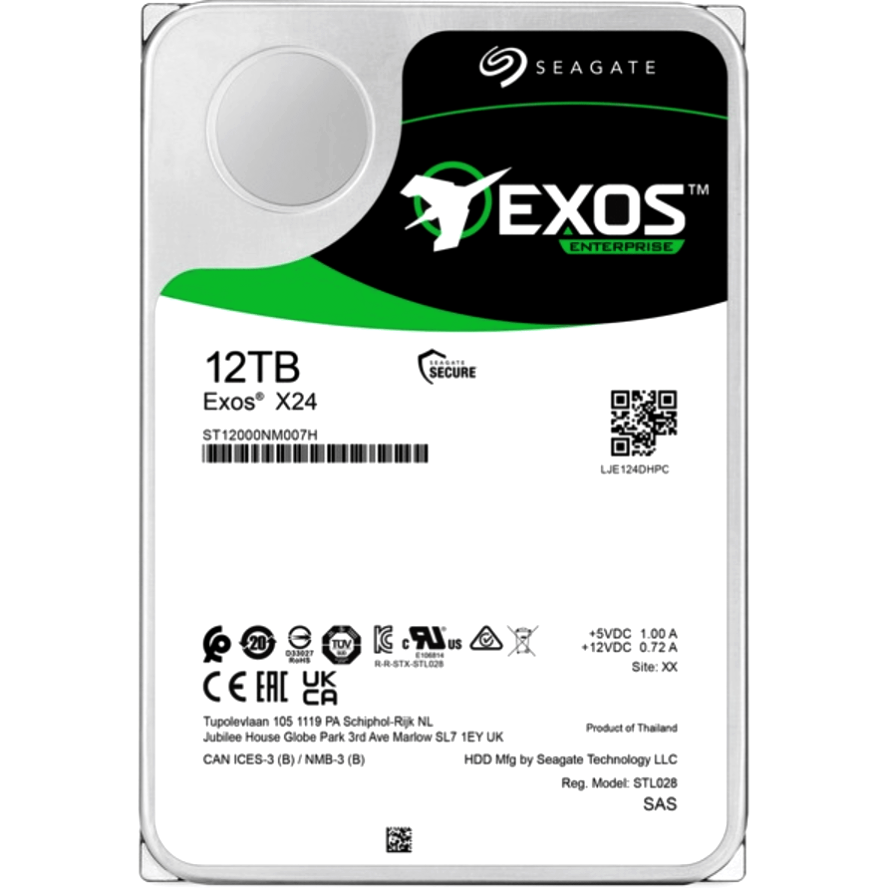 Жёсткий диск 12TB SAS Seagate Exos X24 (ST12000NM007H)