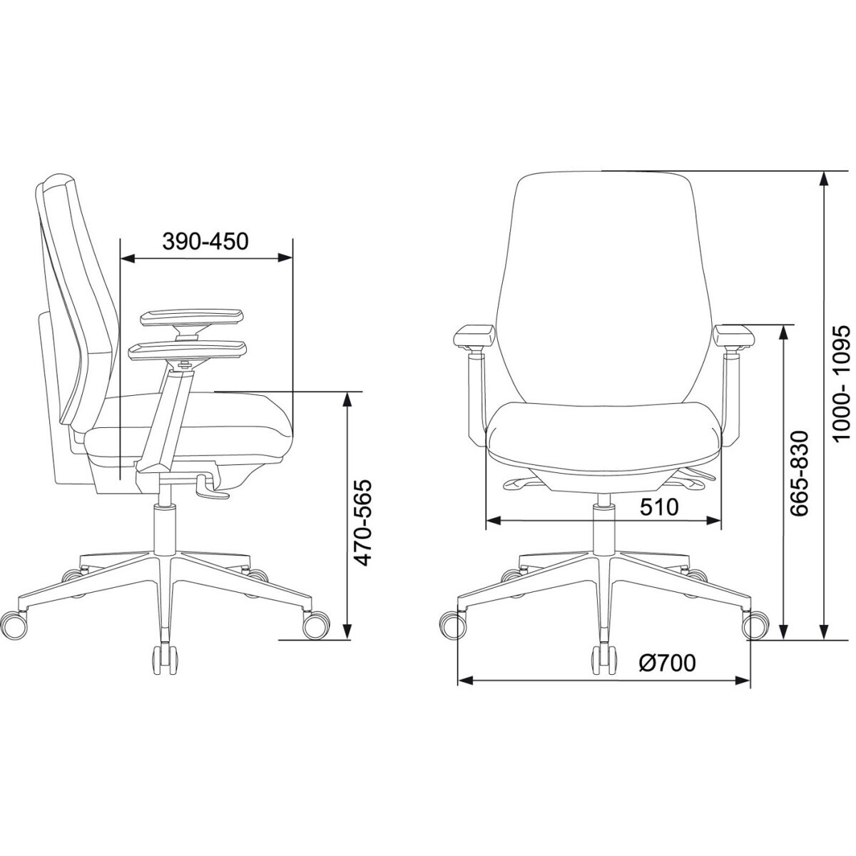 Офисное кресло Бюрократ CH-545/LUX Black - CH-545/LUX/418-BLACK - фото 6