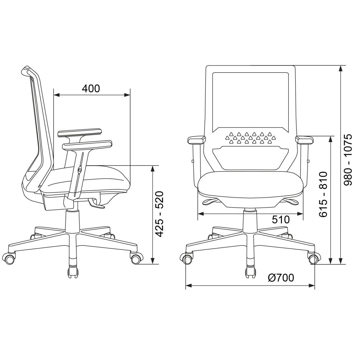 Офисное кресло Бюрократ MC-611N TW-01 Black - MC-611N/B/418B - фото 6
