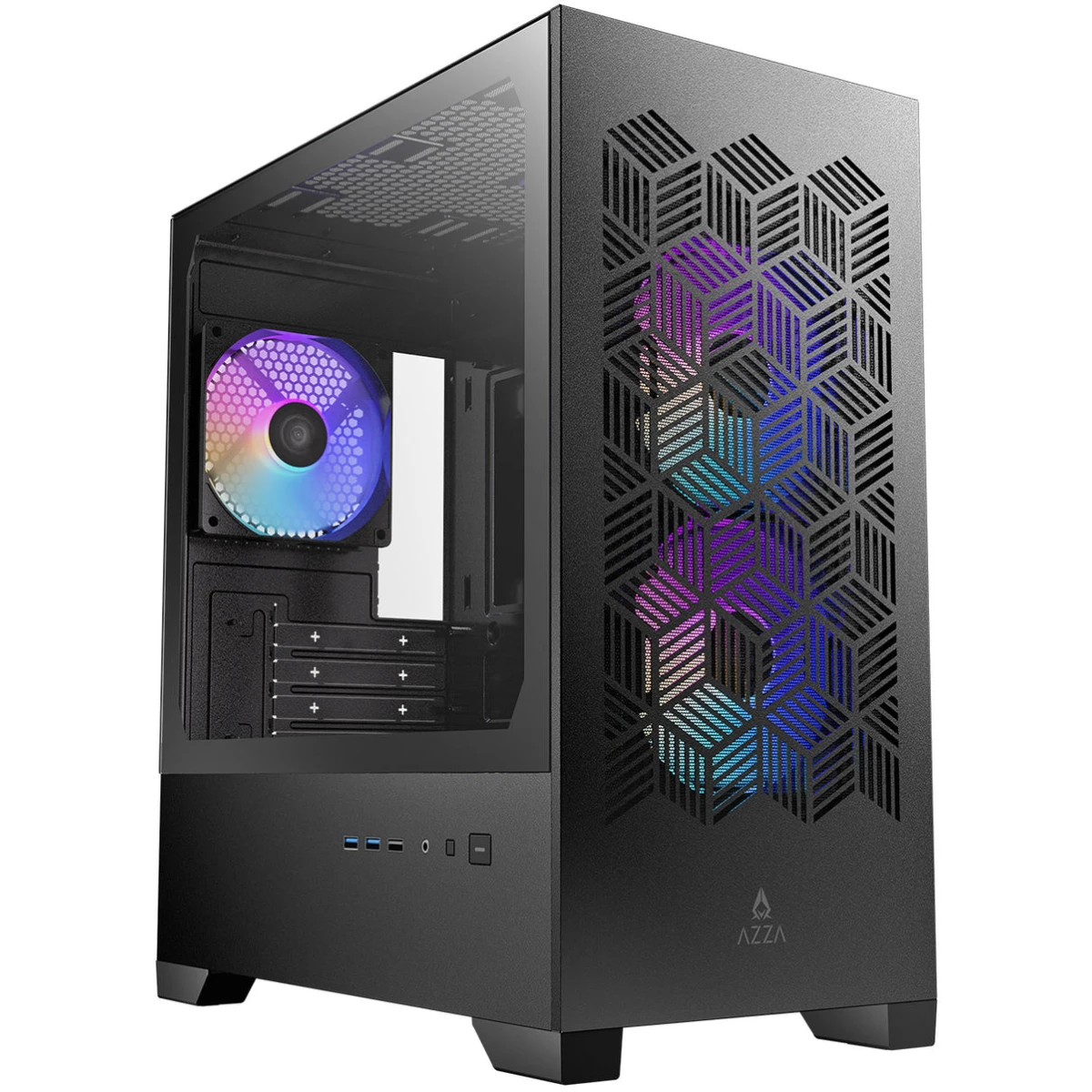 Корпус AZZA Aerohex-M Black - CSAZ-203A03M