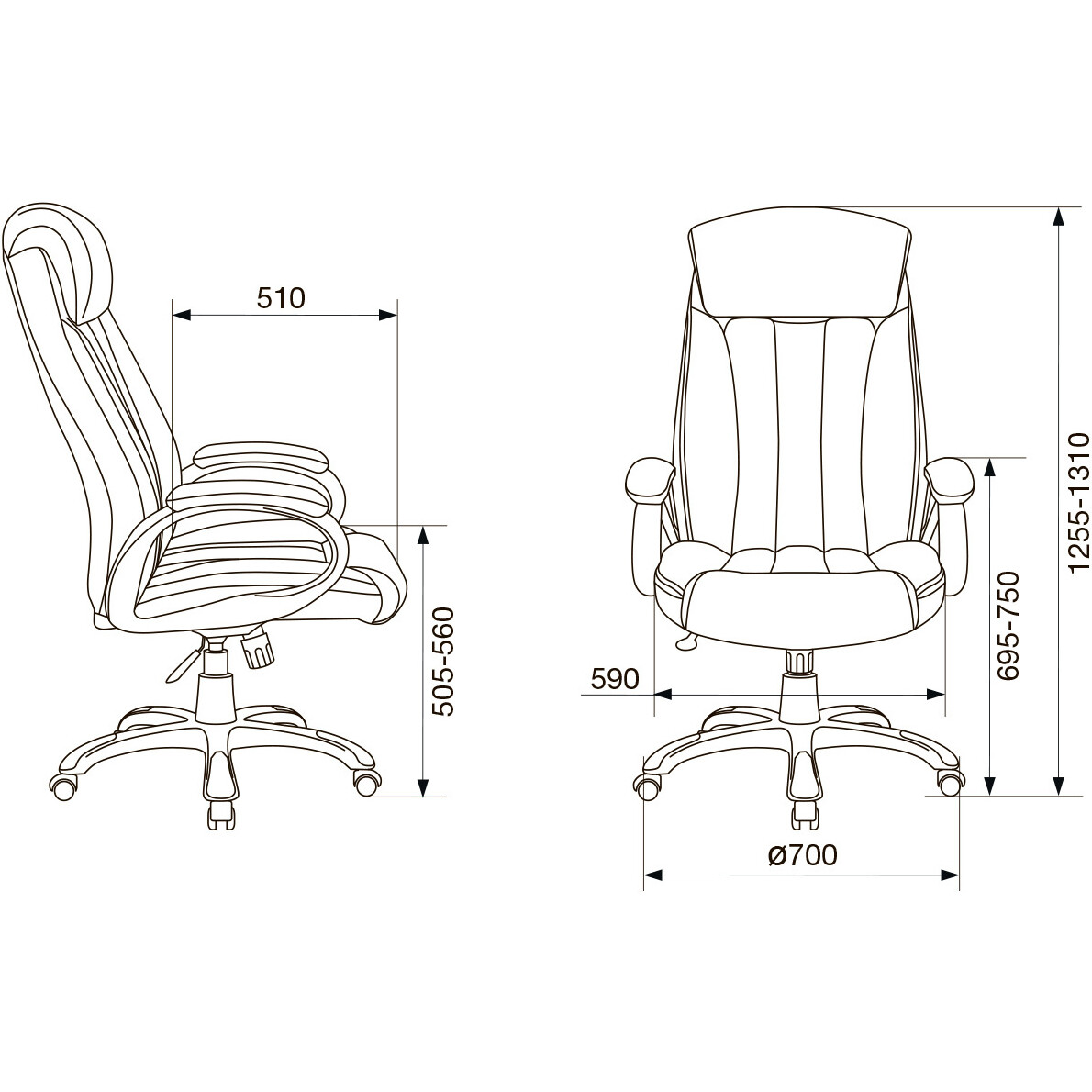 Офисное кресло Бюрократ T-9922N Black - T-9922N/BLACK-PU - фото 6