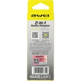 Переходник Lightning - 3.5 Jack/USB Type-C, 0.1м, Premier AWEI (CL-121)